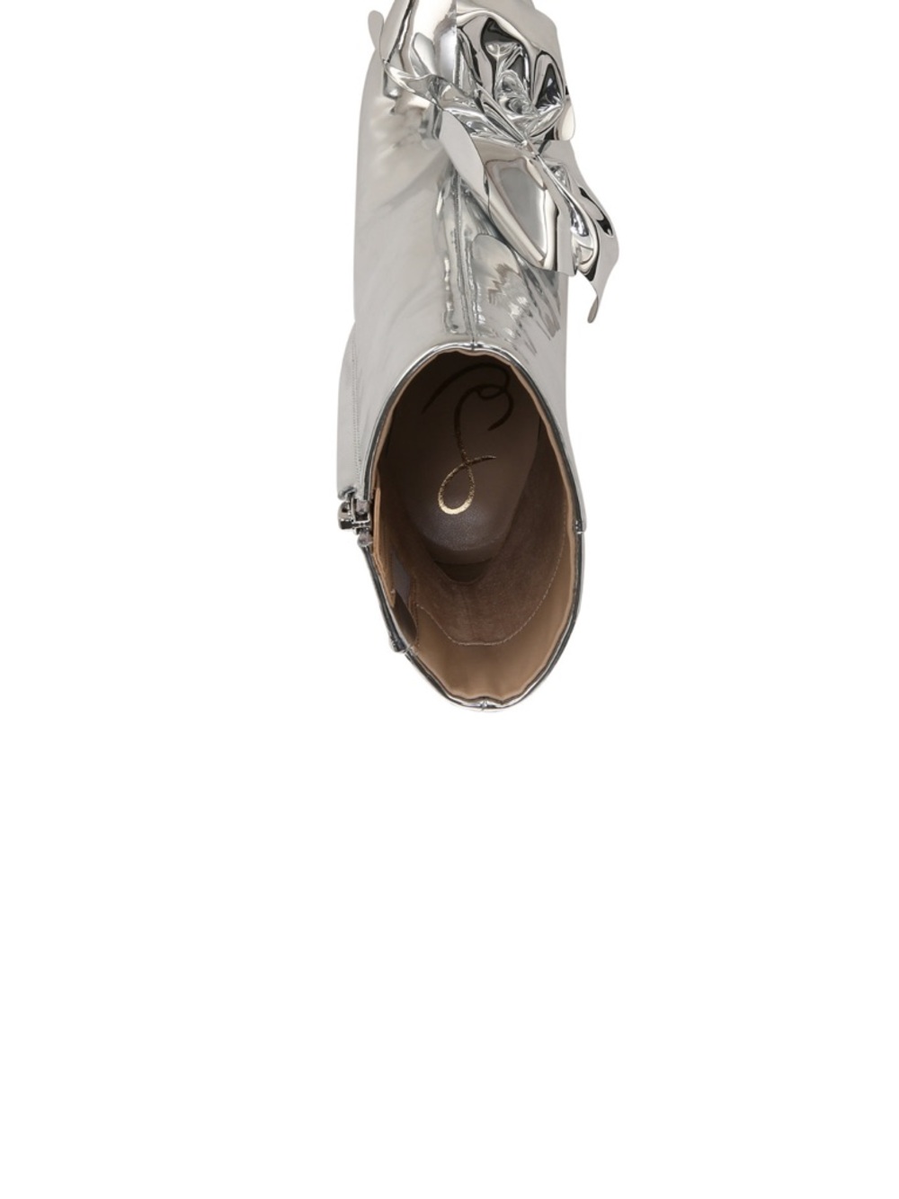 Sam Edelman Silver Pointed-Toe Ankle Boots with Floral Accent - Picture 10 of 10